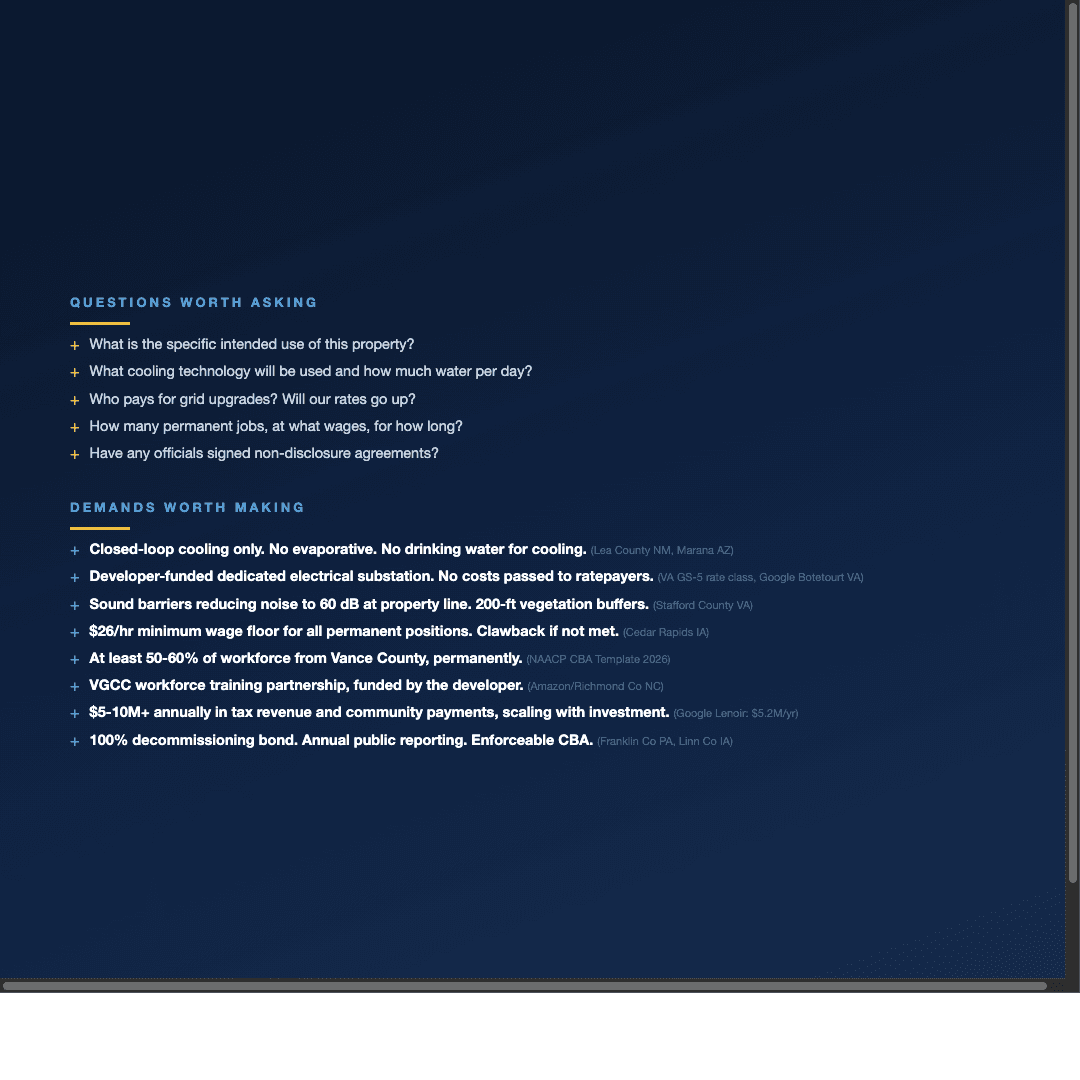 Questions worth asking, demands worth making